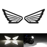 1 paio di fari anteriori modificati ad alta luminosità a forma di occhio d'aquila alato per moto.