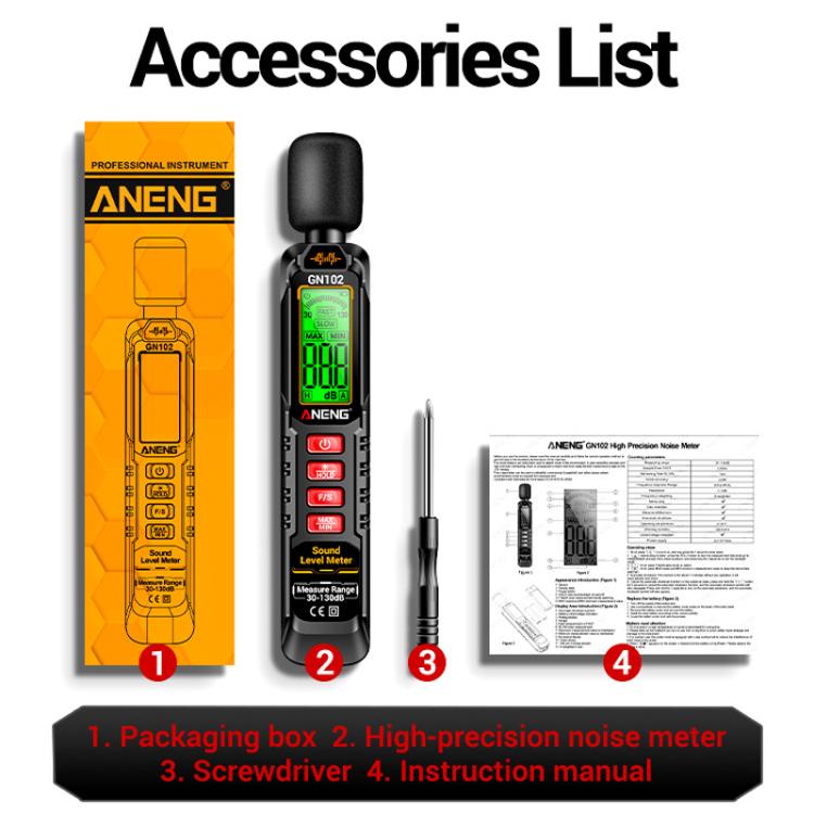 ANENG Tester di decibel sonori Volume Livello sonoro Misuratore di rumore