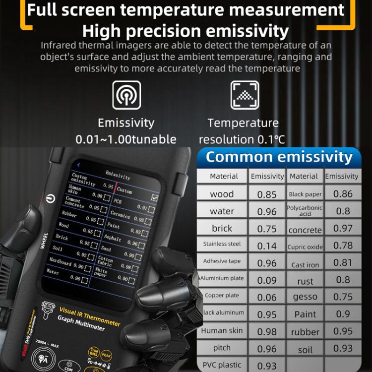 Termometro a infrarossi BSIDE SH9 con touchscreen HD