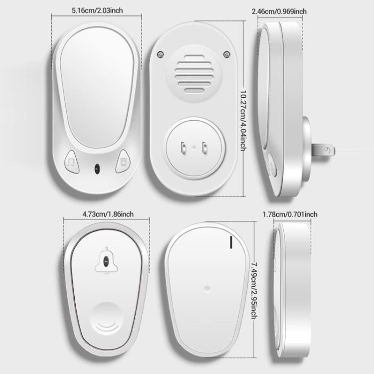 ANENG Home Campanello elettronico intelligente con telecomando, impermeabile e senza fili, One Press One Ring, One Press Two Rings, Two Presses One Ring