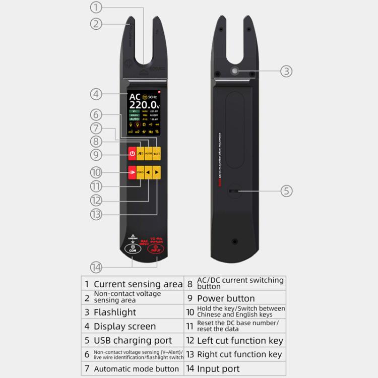 Pinza amperometrica digitale 600A con display LCD