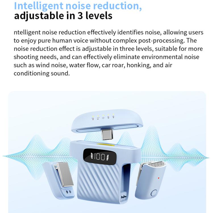 Microfono wireless a clip da colletto con custodia ricarica