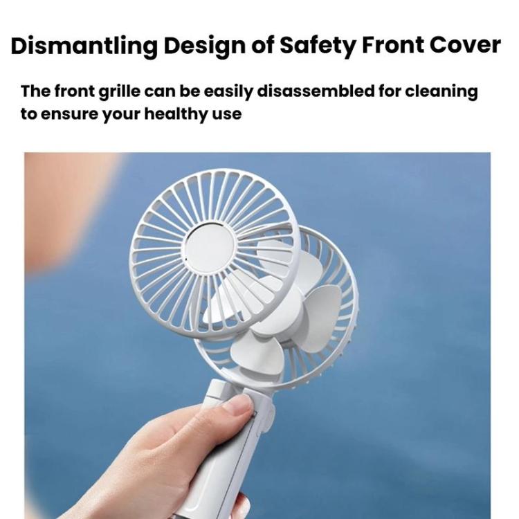 Ventilatore pieghevole da appendere all'ombrello, portatile USB, con clip per ombrello, compatto da scrivania.