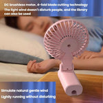Ventilatore pieghevole da appendere all'ombrello, portatile USB, con clip per ombrello, compatto da scrivania.