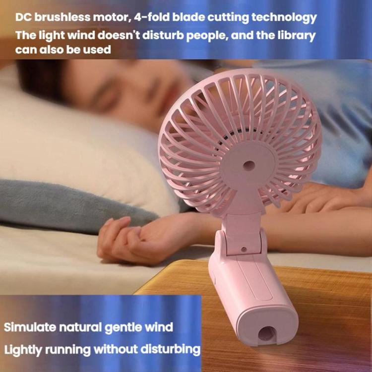 Ventilatore pieghevole da appendere all'ombrello, portatile USB, con clip per ombrello, compatto da scrivania.