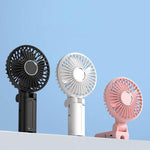 Ventilatore pieghevole da appendere all'ombrello, portatile USB, con clip per ombrello, compatto da scrivania.