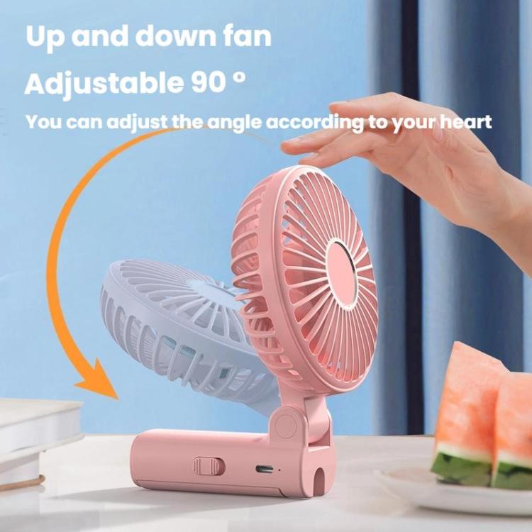 Ventilatore pieghevole da appendere all'ombrello, portatile USB, con clip per ombrello, compatto da scrivania.