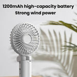 Ventilatore pieghevole da appendere all'ombrello, portatile USB, con clip per ombrello, compatto da scrivania.