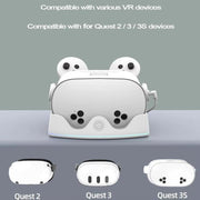 Supporto per visore VR con impugnatura iplay HBV-641 e luce LED per la ricarica e lo stoccaggio.