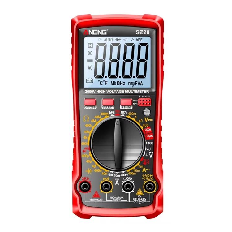 Multimetro digitale fotovoltaico ad alta tensione e alta precisione ANENG 2000V, SZ28 Red, SZ28 Black