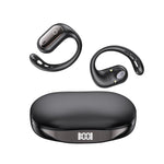 Auricolari Bluetooth con traduzione intelligente AI in 144 lingue, display digitale e custodia di ricarica.