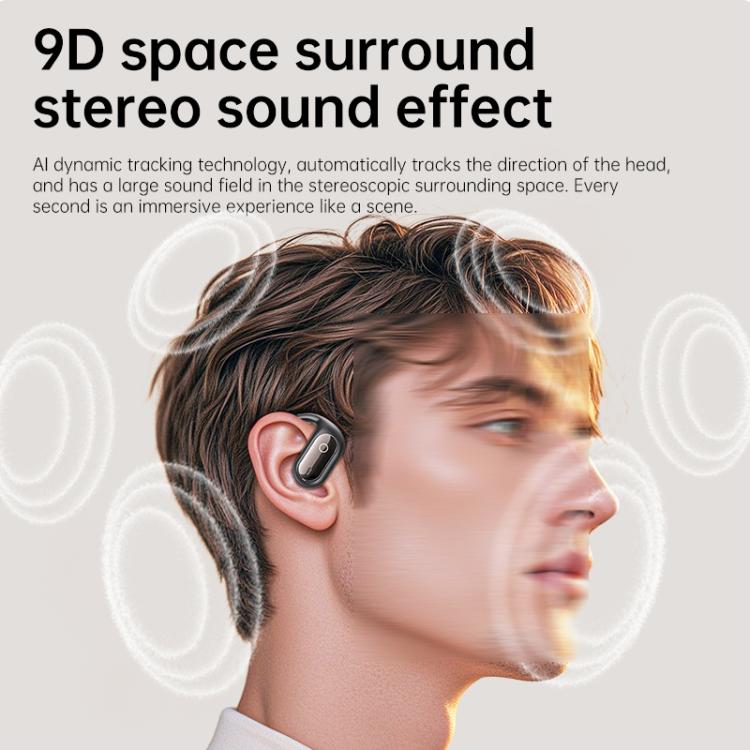 Auricolari Bluetooth con traduzione intelligente AI in 144 lingue, display digitale e custodia di ricarica.