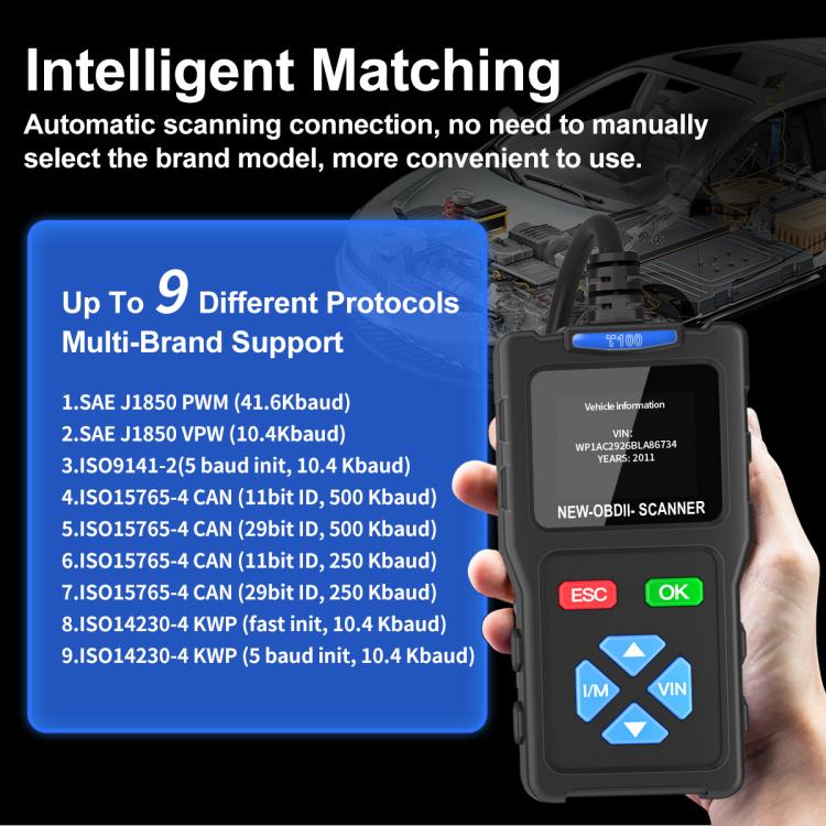 Strumento di diagnosi guasti auto OBD2, tester motore auto