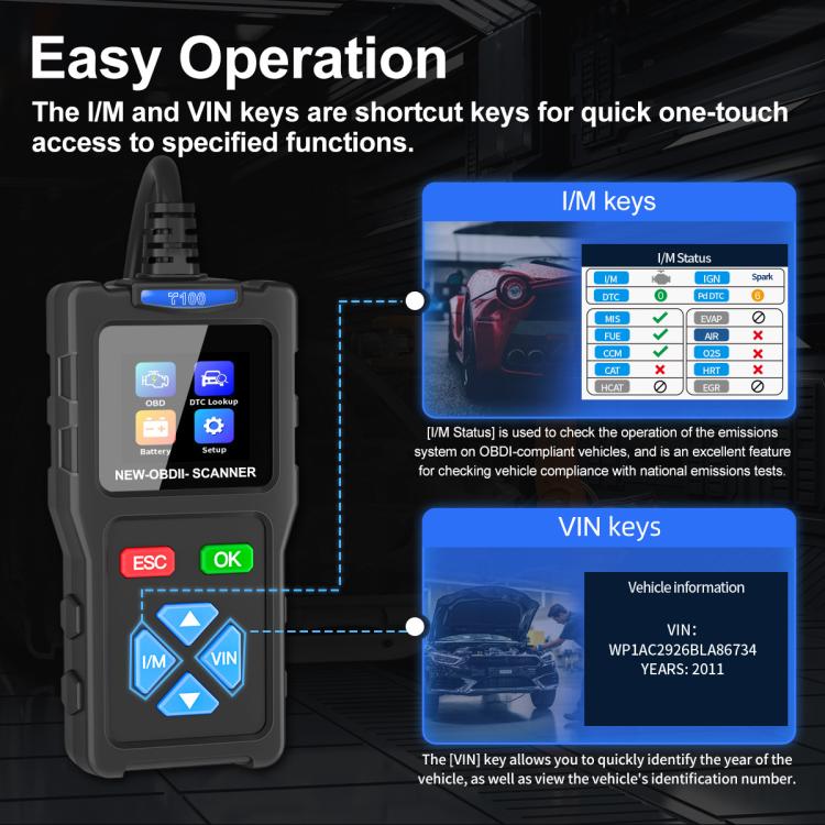 Strumento di diagnosi guasti auto OBD2, tester motore auto