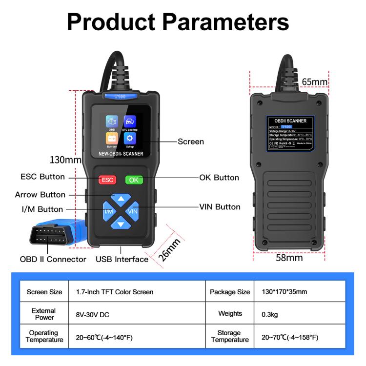 Strumento di diagnosi guasti auto OBD2, tester motore auto