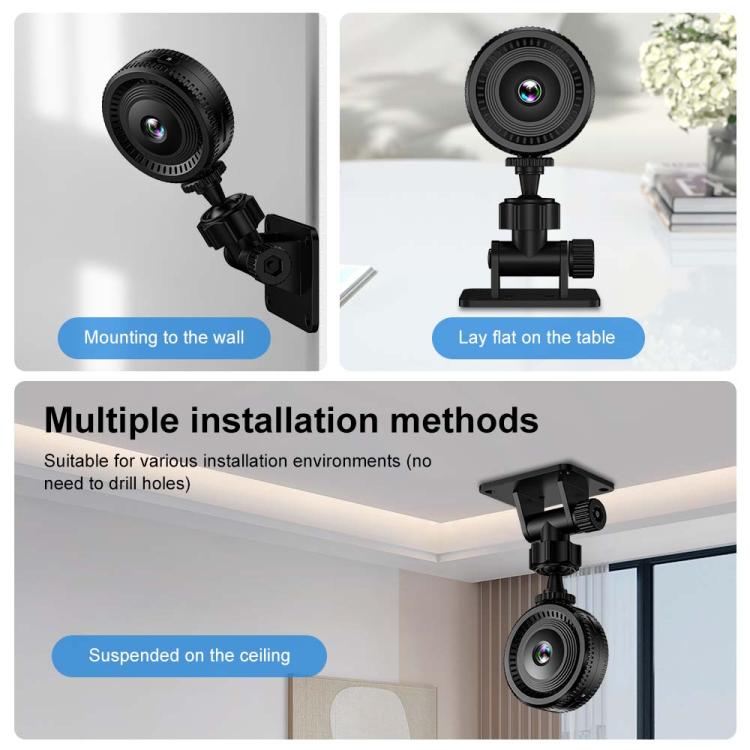 Mini videocamera portatile multifunzione con obiettivo fisheye grandangolare, C8