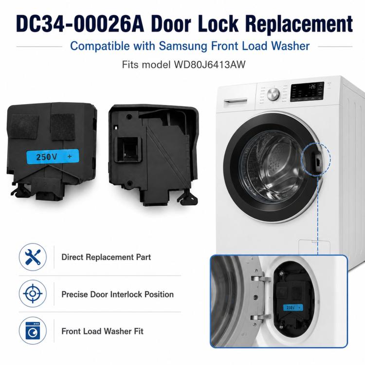 Serratura di ricambio oblò lavatrice Samsung WD80J6413AW