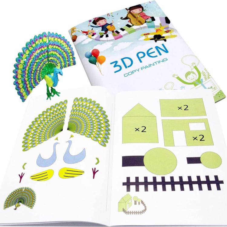 Penna per stampa 3D, compatibile con alte e basse temperature, blocco da disegno con tavoletta da ricalco, 40 Pictures Thickened Large, 40 Pictures Large, 22 Pictures Small