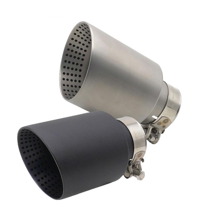 Tubo di scarico inclinato in acciaio inossidabile per auto con silenziatore., 76x101mm Black, 76x101mm Silver, 76x114mm Black, 76x114mm Silver