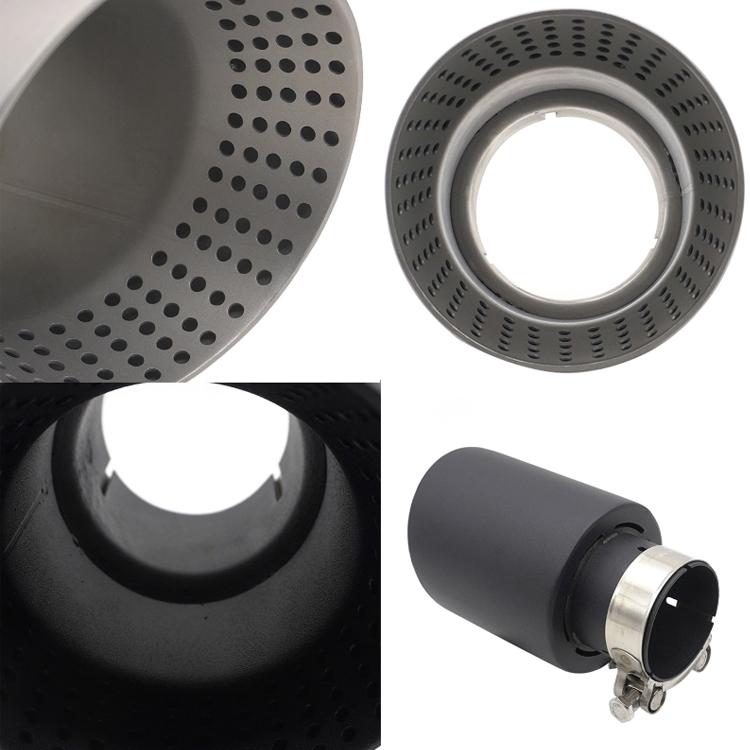 Tubo di scarico inclinato in acciaio inossidabile per auto con silenziatore., 76x101mm Black, 76x101mm Silver, 76x114mm Black, 76x114mm Silver