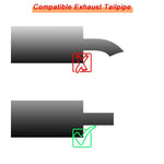 Tubo di scarico inclinato in acciaio inossidabile per auto con silenziatore., 76x101mm Black, 76x101mm Silver, 76x114mm Black, 76x114mm Silver