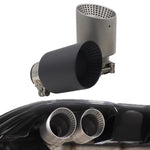 Tubo di scarico inclinato in acciaio inossidabile per auto con silenziatore., 76x101mm Black, 76x101mm Silver, 76x114mm Black, 76x114mm Silver