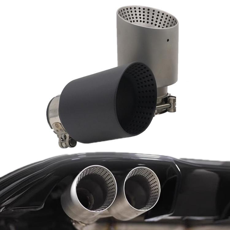 Tubo di scarico inclinato in acciaio inossidabile per auto con silenziatore., 76x101mm Black, 76x101mm Silver, 76x114mm Black, 76x114mm Silver