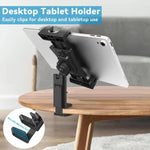 Supporto da viaggio multifunzionale per cellulare, tablet e scrivania con clip fissa girevole., XMX076