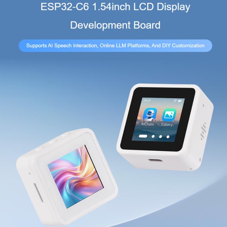 Scheda di sviluppo Waveshare ESP32-C6 con display LCD da 1,54 pollici, risoluzione 240×240 e supporto per doppio microfono., Non-touch Control, Touch Control