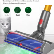 Spazzola per aspirapolvere Dyson V7/V8/V10/V11/V15 ad alta coppia con trasmissione diretta e rilevamento della polvere tramite laser verde., Anti-Tangle