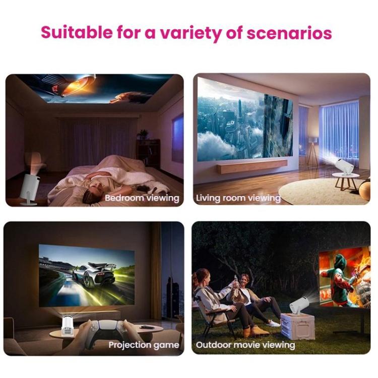 Proiettore mini HD intelligente WiFi HY200 per uso domestico 1080P, US Plug, EU Plug, UK Plug, AU Plug