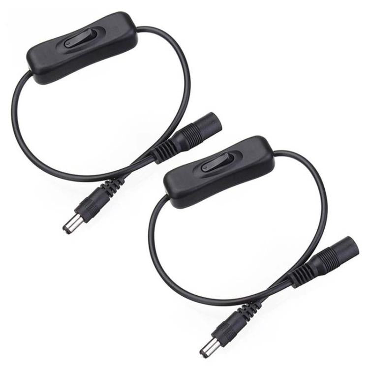 2 pezzi Cavo di connessione maschio-femmina 5,5x2,1 mm Cavo interruttore CC Cavo di alimentazione interruttore 304, Key switch(Black)
