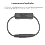 2 pezzi Cavo di connessione maschio-femmina 5,5x2,1 mm Cavo interruttore CC Cavo di alimentazione interruttore 304, Key switch(Black)
