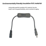 2 pezzi Cavo di connessione maschio-femmina 5,5x2,1 mm Cavo interruttore CC Cavo di alimentazione interruttore 304, Key switch(Black)