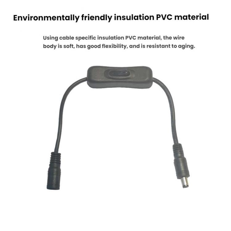 2 pezzi Cavo di connessione maschio-femmina 5,5x2,1 mm Cavo interruttore CC Cavo di alimentazione interruttore 304, Key switch(Black)