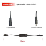 2 pezzi Cavo di connessione maschio-femmina 5,5x2,1 mm Cavo interruttore CC Cavo di alimentazione interruttore 304, Key switch(Black)