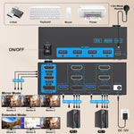 YOUTING YT-203HD 2 In 3 Out KVM USB3.0 Switch, EU Plug, US Plug, UK Plug, AU Plug