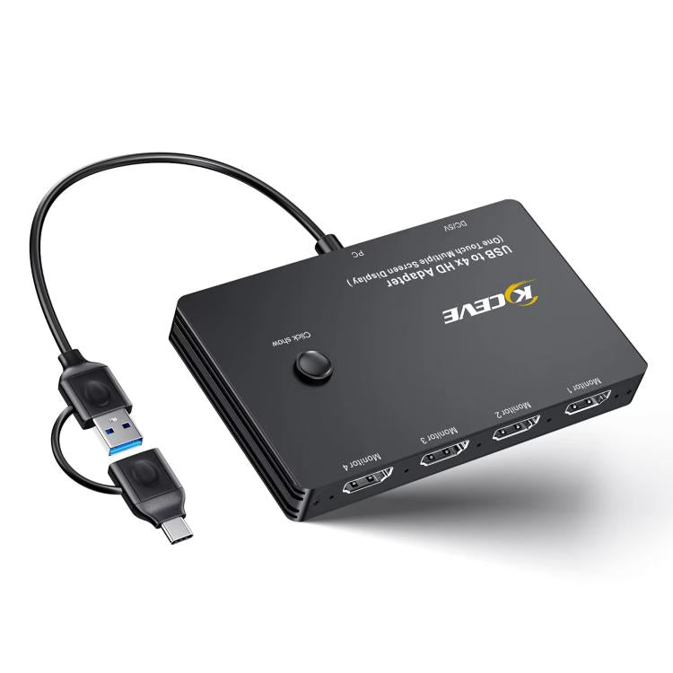 Adattatore USB Type-C a 4 porte HDMI con switch KVM