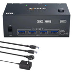 KCEVE KC-KVM204DH 2 In 4 Out 8K 60Hz KVM Switch For 2 Computer 4 Monitors, US Plug, EU Plug, AU Plug, UK Plug