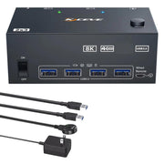 KCEVE KC-KVM204DH 2 In 4 Out 8K 60Hz KVM Switch For 2 Computer 4 Monitors, US Plug, EU Plug, AU Plug, UK Plug