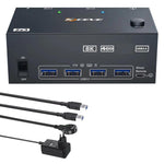 KCEVE KC-KVM204DH 2 In 4 Out 8K 60Hz KVM Switch For 2 Computer 4 Monitors, US Plug, EU Plug, AU Plug, UK Plug