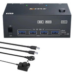 KCEVE KC-KVM204DH 2 In 4 Out 8K 60Hz KVM Switch For 2 Computer 4 Monitors, US Plug, EU Plug, AU Plug, UK Plug