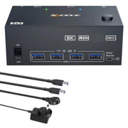 KCEVE KC-KVM204DH 2 In 4 Out 8K 60Hz KVM Switch For 2 Computer 4 Monitors, US Plug, EU Plug, AU Plug, UK Plug