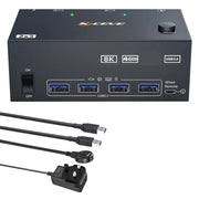KCEVE KC-KVM204DH 2 In 4 Out 8K 60Hz KVM Switch For 2 Computer 4 Monitors, US Plug, EU Plug, AU Plug, UK Plug