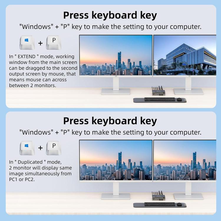 KVEVE KC-KVM202CH USB 3.0 Dual Monitor 4K 60Hz KVM Switch, US Plug, EU Plug, AU Plug, UK Plug