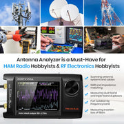 PORTXVNSA VNA-H4 Plus Analizzatore di antenne vettoriali portatile con schermo IPS da 4 pollici MF HF VHF UHF, Without Memory Card, With 32G Memory Card