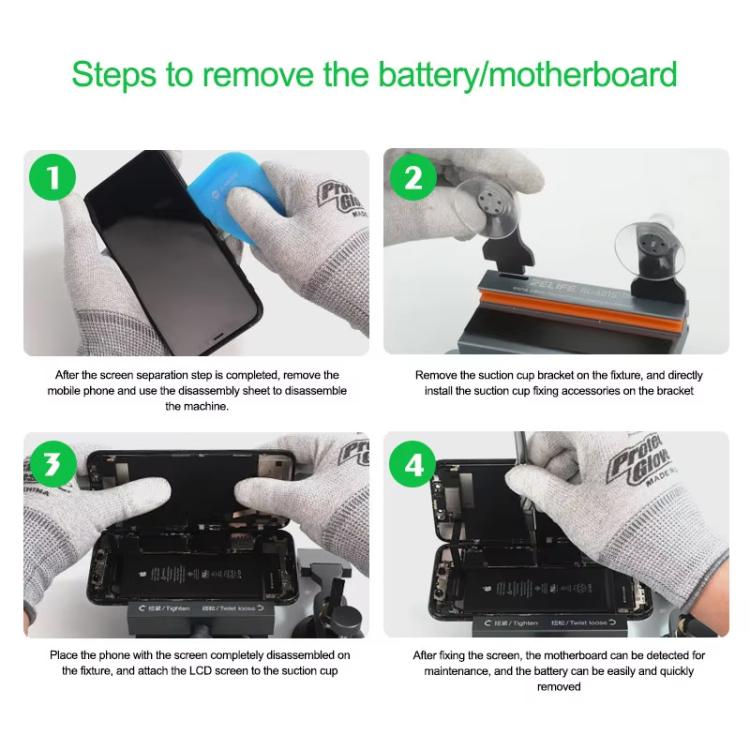 Dispositivo di riparazione per cellulari con schermo diviso e rotazione 2 in 1, morsetto rotante multifunzionale., RL-601S Plus