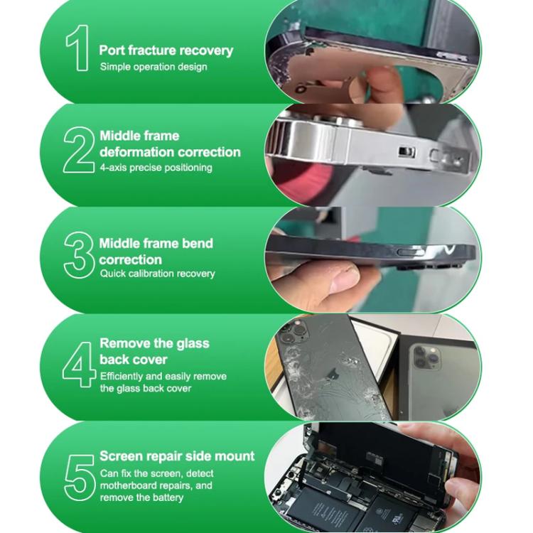 Strumento per la riparazione di telefoni cellulari: correttore per la cornice centrale, i telai laterali e le cover posteriori deformati e piegati., RL-601P