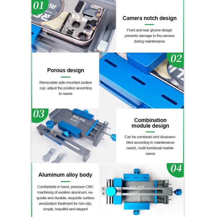Strumento per la riparazione di telefoni cellulari: correttore per la cornice centrale, i telai laterali e le cover posteriori deformati e piegati., RL-601P