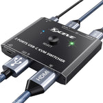 KCEVE KC-C201H 2 Type-C Input 1 Output KVM Switch Support 4K 60Hz, KC-C201H